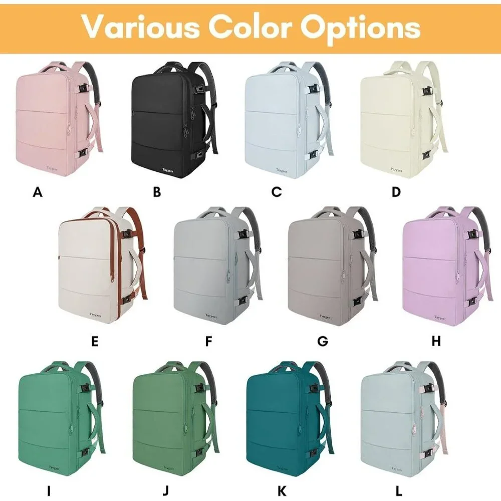 Travel Orchid Purple Backpack for Women Carry On Laptop Bag USB Port TSA Pouch